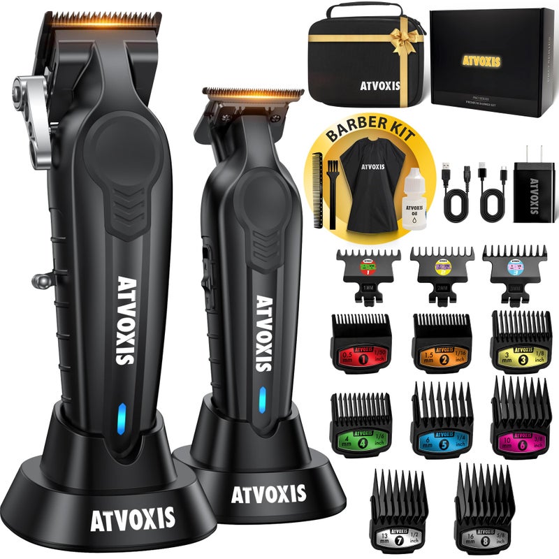 ATVOXIS Hair Clippers for Men Professional Barber Clippers and Trimmers Set Cordless Hair Clippers Hair Cutting Kit Barber Kit Haircut Kit Maquina para Cortar Pelo De Hombre